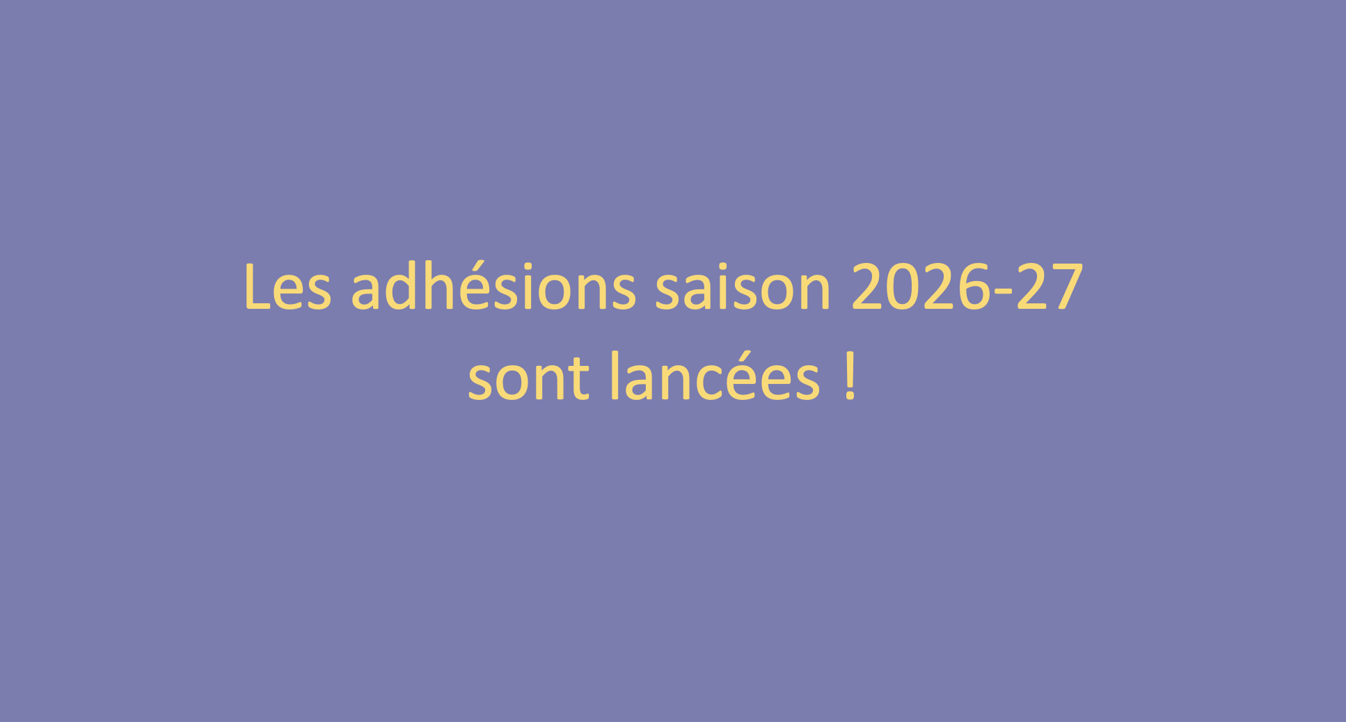 Nouvelle saison 2026-2027